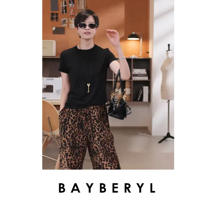 BAYBERYL老贝美利奴澳毛细腻柔软秋百搭圆领短袖T恤NT5E1903