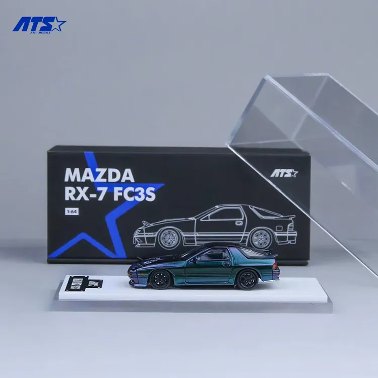 ATS 1:64 马自达RX-7 FC3S-白色 变色龙 合金汽车模型