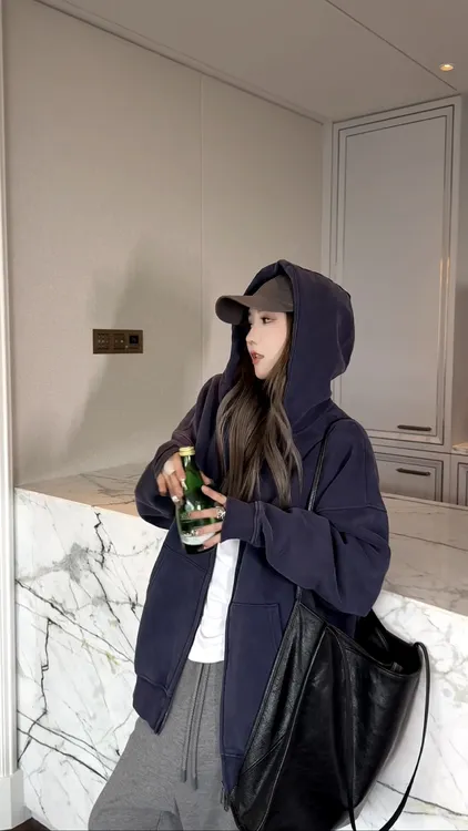 AMAZING IN | 棉质 | 砂洗做旧加绒连帽外套 A250815-AI58CTJ0161