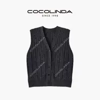 COCOLINDA | 棉质V领坎袖马甲S2704