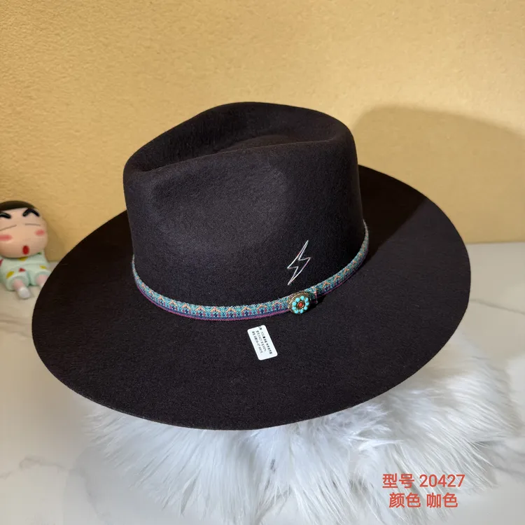 20427鲁迪阁经典礼帽英伦钟形顶秋冬羊毛复古帽子西藏青海包邮