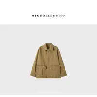 DE Mincollection「琥珀流光风」卡其绿牛仔服/巴恩风做旧牛仔外套