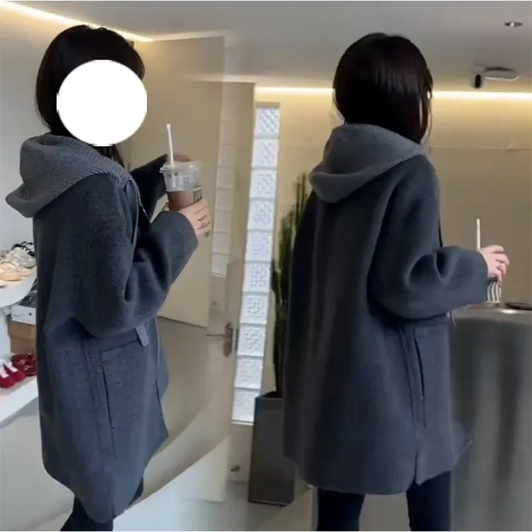 2025秋冬新款法式时尚显瘦毛呢外套大码胖MM百搭显瘦加厚保暖大衣