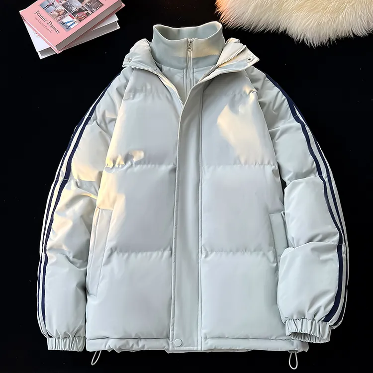 立领棉服男2025冬季新款假两件棉衣防风保暖宽松外套男生面包服