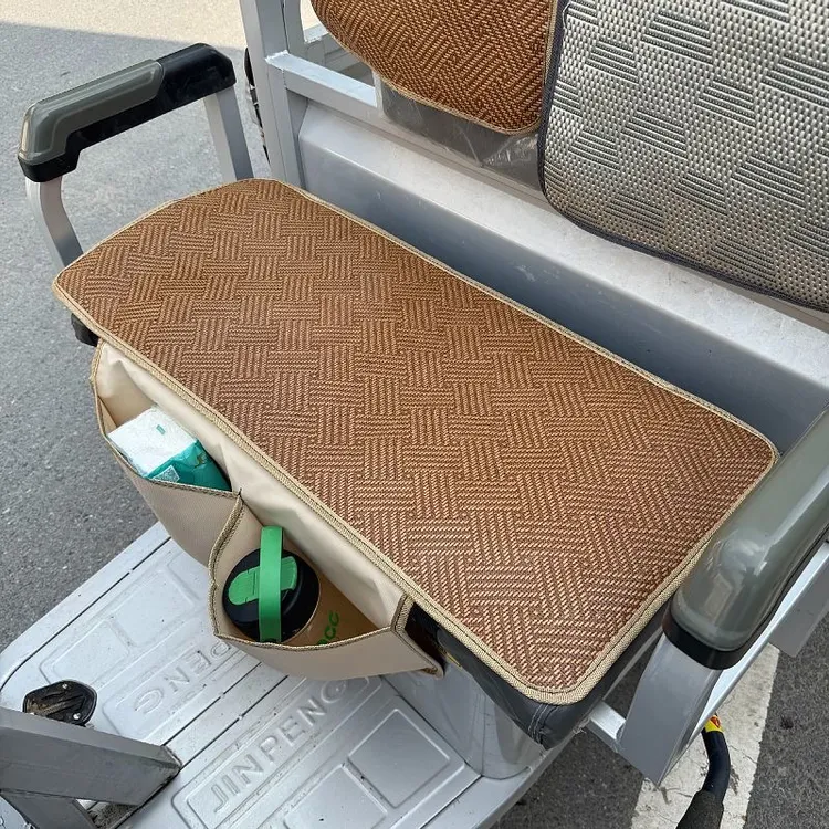 农用电动三轮车四轮车夏季加厚藤席冰藤凉席座垫带收纳隔热透气垫商品图