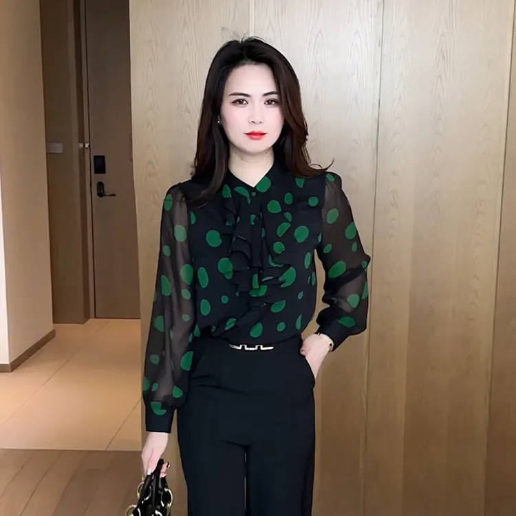 2025秋新款女装洋气减龄小衫雪纺上衣女士衬衫法式气质衬衣