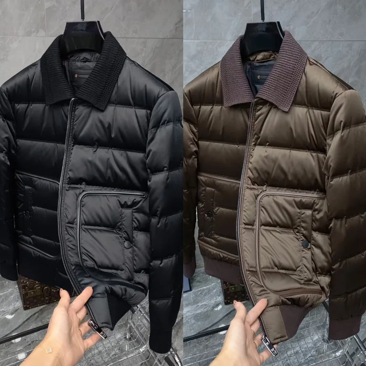 冬季新款男士轻奢简约时尚休闲百搭领可脱卸羽绒外套 5112