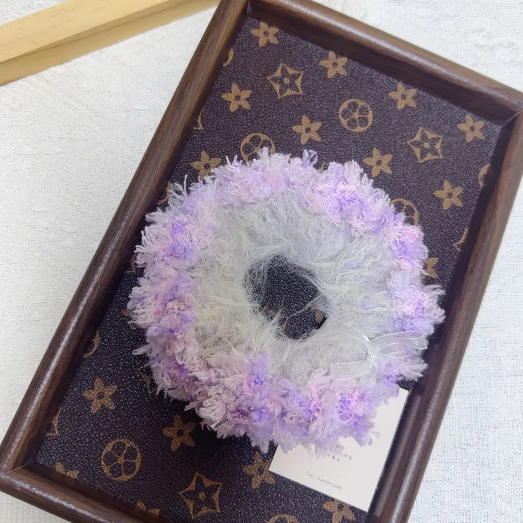 【芋巷】原创设计可爱日韩女复古紫色百搭皮筋简约发圈甜美手工针织