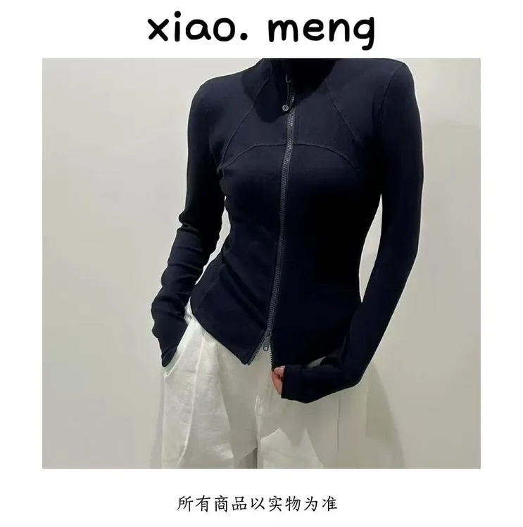 韩版鱼骨拼接拉链立领修身上衣（25290）