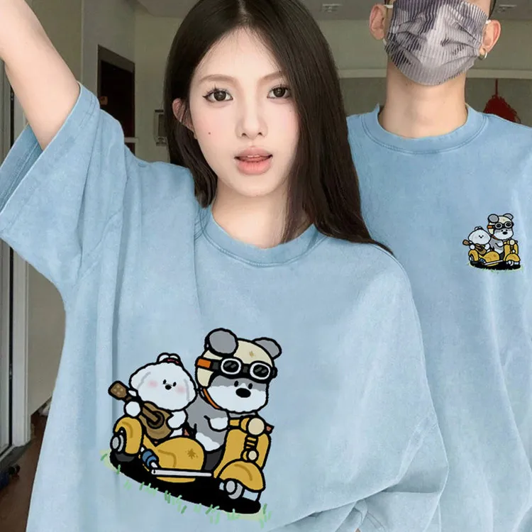 高级感情侣装2025新款夏季超火独特超好看小众不撞款女装纯棉短袖