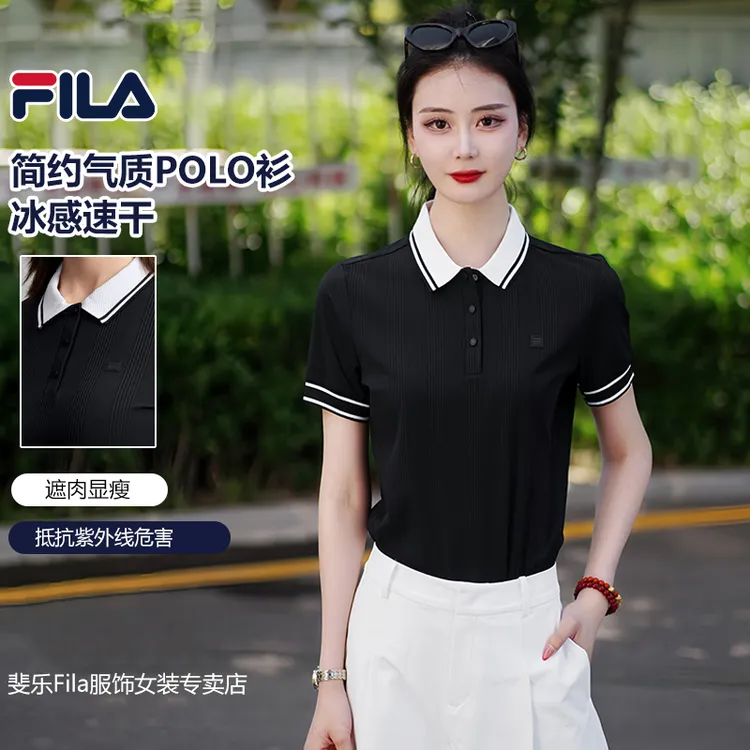FILA/斐乐【户外防晒短袖】女款夏季运动速干短袖POLO衫高尔夫女装