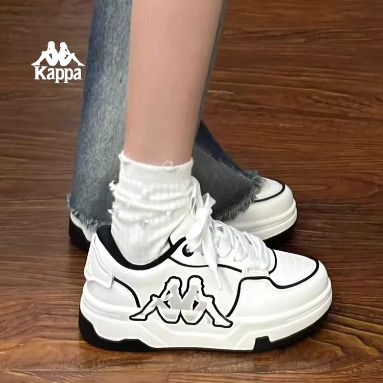Kappa女鞋厚底板鞋2025秋季新款增高运动休闲小白鞋子K0EW5CC29CJ