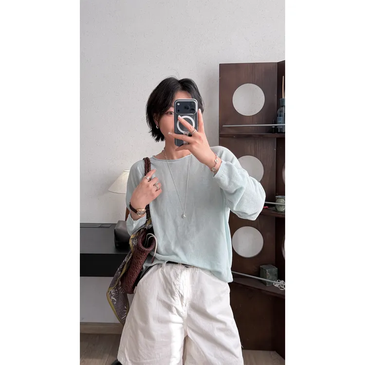 苏安家｜“细支和纸纱”夏季防晒刚需 一体机无缝22支和纸纱针织衫