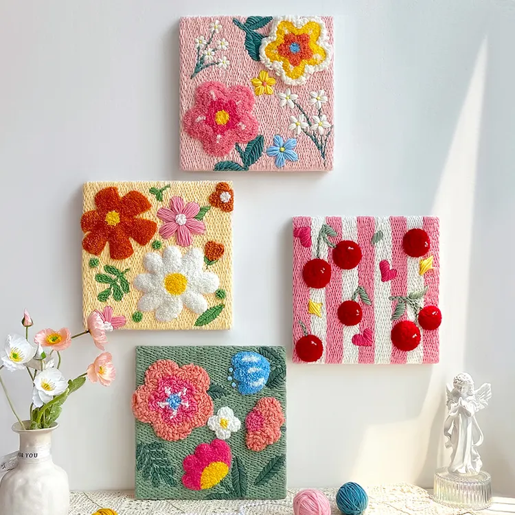 立体花朵水果手工diy戳戳绣送朋友创意生日礼物家居摆件