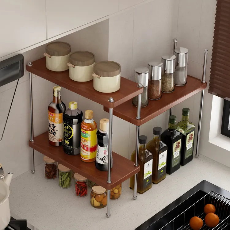 厨房烟道DIY转角置物架家用台面调料架小红书同款调味品收纳架子
