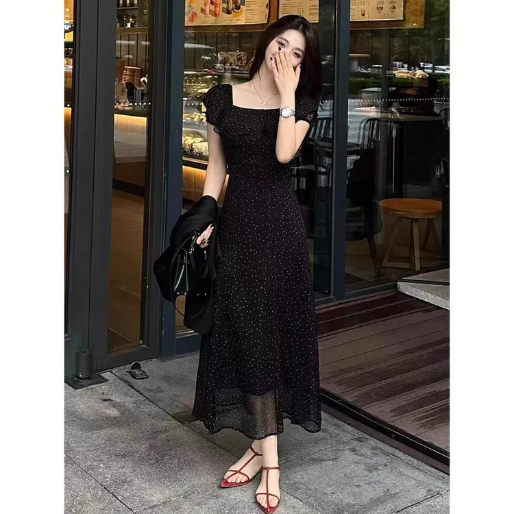2025夏季新款气质名媛高端女神范高级感法式气质超好看波点连衣裙