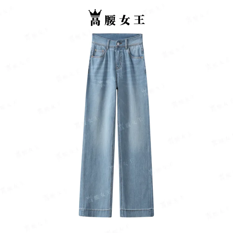GYNW【小蛮腰】2025夏季轻薄高腰显瘦窄版直筒牛仔裤女