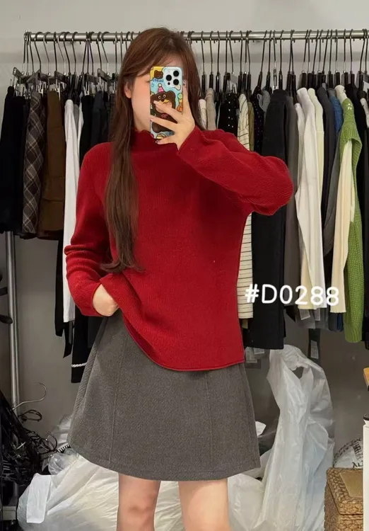 秋冬宽松休闲百搭木耳边针织衫（会起球）