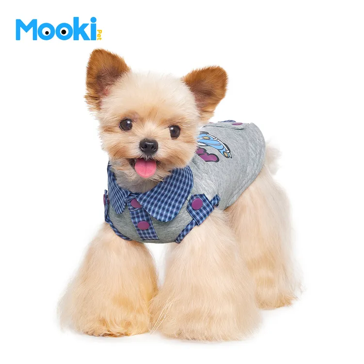 【Mookipet X RicoVea联名】复古车衬衫领卫衣宠物秋冬卫衣狗狗衣服