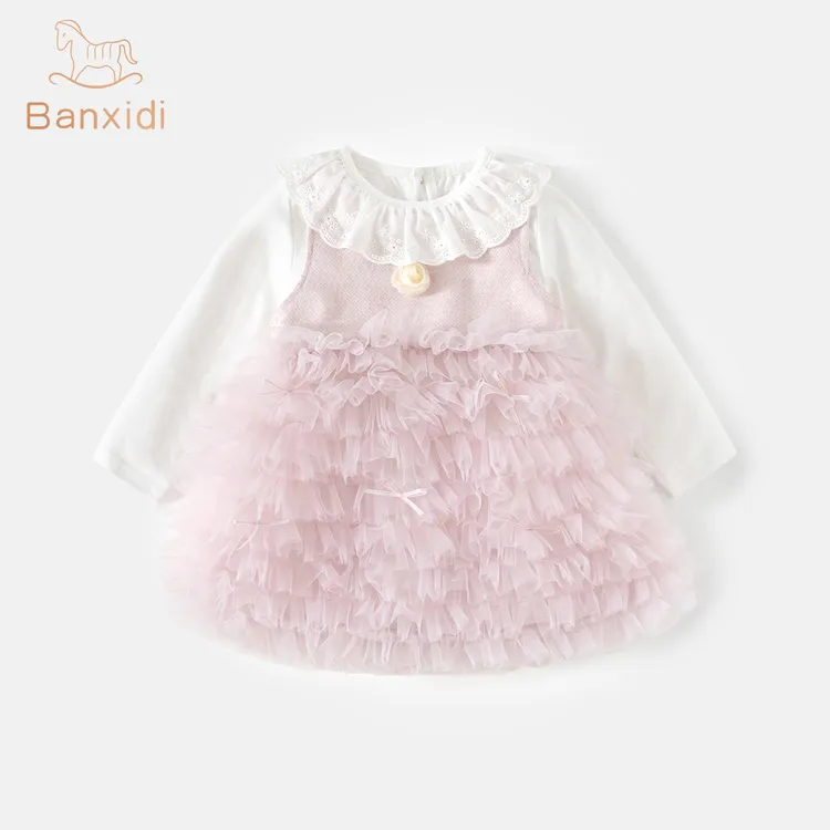 班喜迪女童可爱连衣裙新款日常秋季女童纱裙礼服秋冬儿童公主裙