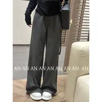 C09473秋冬新款INS潮宽松慵懒百搭松紧腰竖条纹卫裤休闲裤