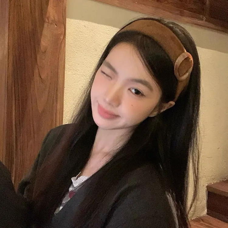 E4988 高智感！美拉德圆环宽边发箍时尚复古高颅顶头箍外戴发饰女