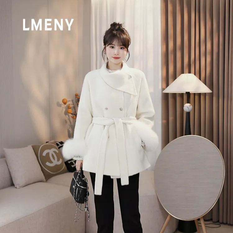 LMENY“赫本夫人”贵妇感！侧扣翻领狐狸毛显瘦羊毛大衣25DW014
