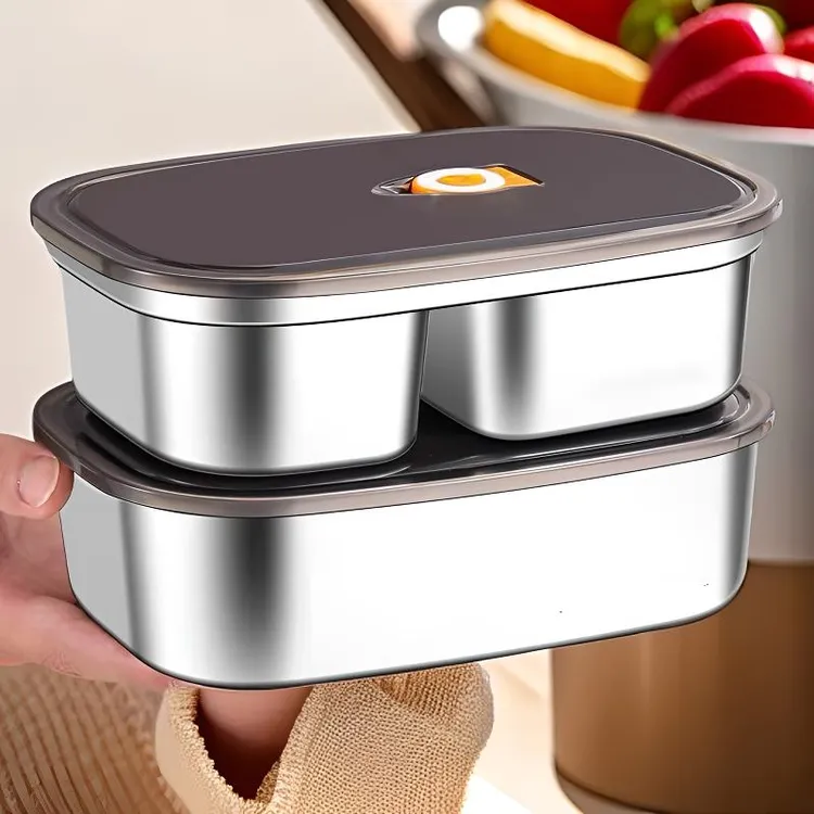 3000ML【单格+双格】不锈钢保温饭盒上班族带饭分格便当食物收纳盒 