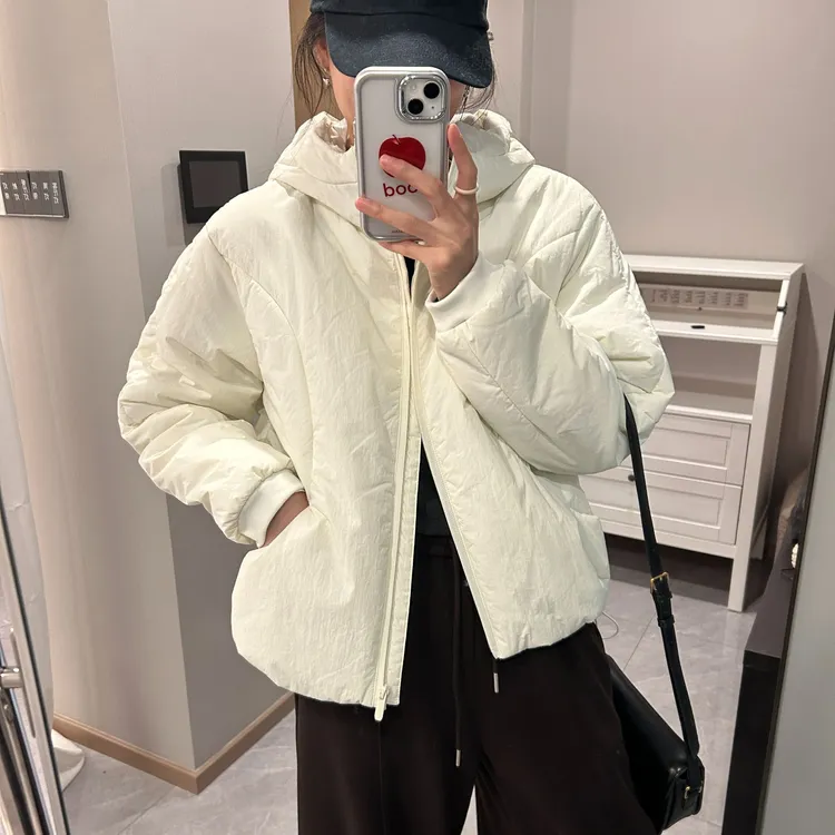 「LU家同款 设计感」通勤保暖连帽棉服 冬季宽松休闲百搭棉衣S108