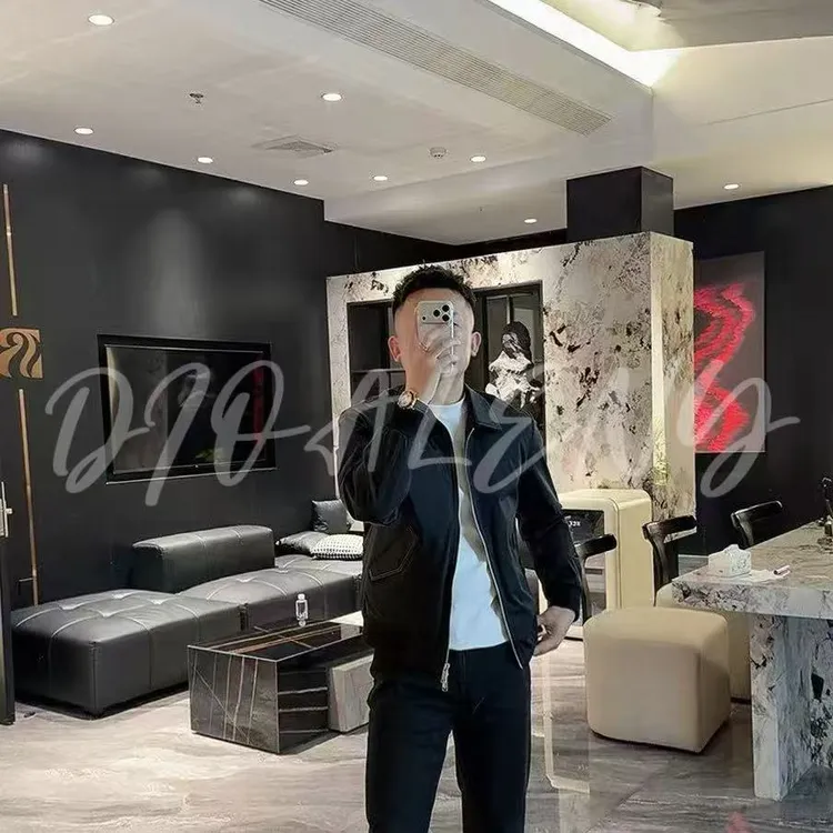 【帅老板】9011冬季轻奢男士高品质翻领拼接绵羊皮鹅绒羽绒服