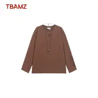 TBA美式复古猫咪镂空蝴蝶结长袖T恤15T6110