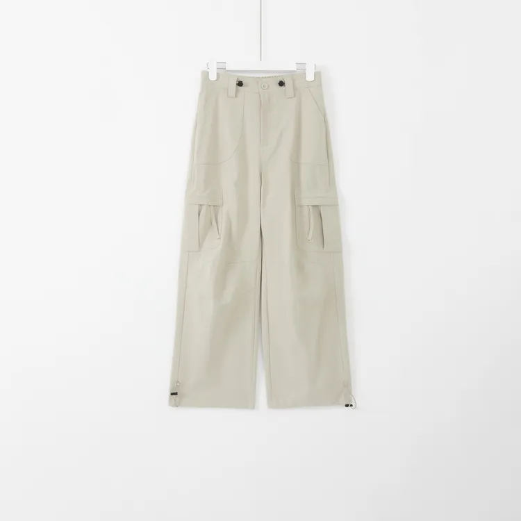 几里与麻 美拉德风宽松抽绳工装休闲裤 裤长103 2082543