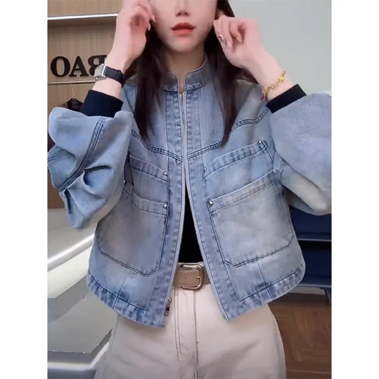 女薄款春季防脏直下摆短款短外套宽松春款女士韩版牛仔秋季