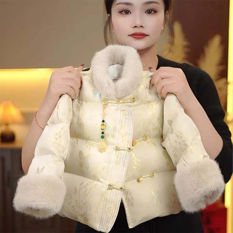 2025秋冬新款儿童棉衣女童加厚保暖新中式国风盘扣冬季棉服外套