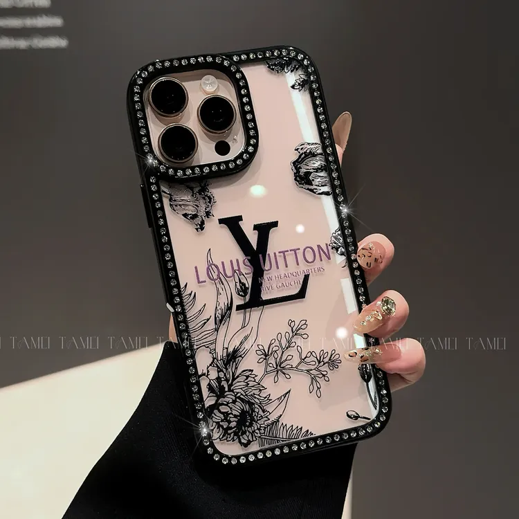 网红细闪潮牌钻石壳适用苹果16promax手机壳苹果15/14/13女透明