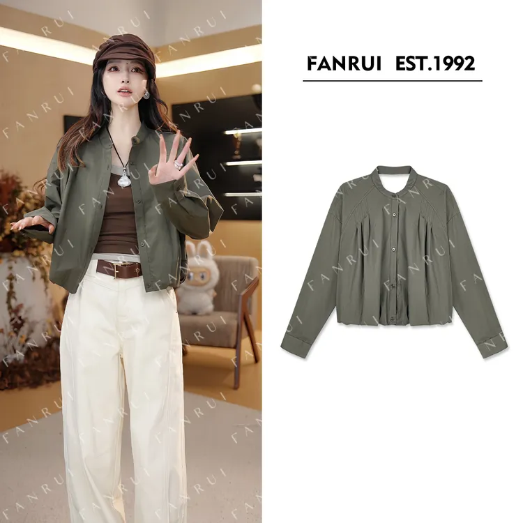 FANRUI/泛芮「贝贝biuu」独特设计感气质百搭显瘦衬衫外套女B18147