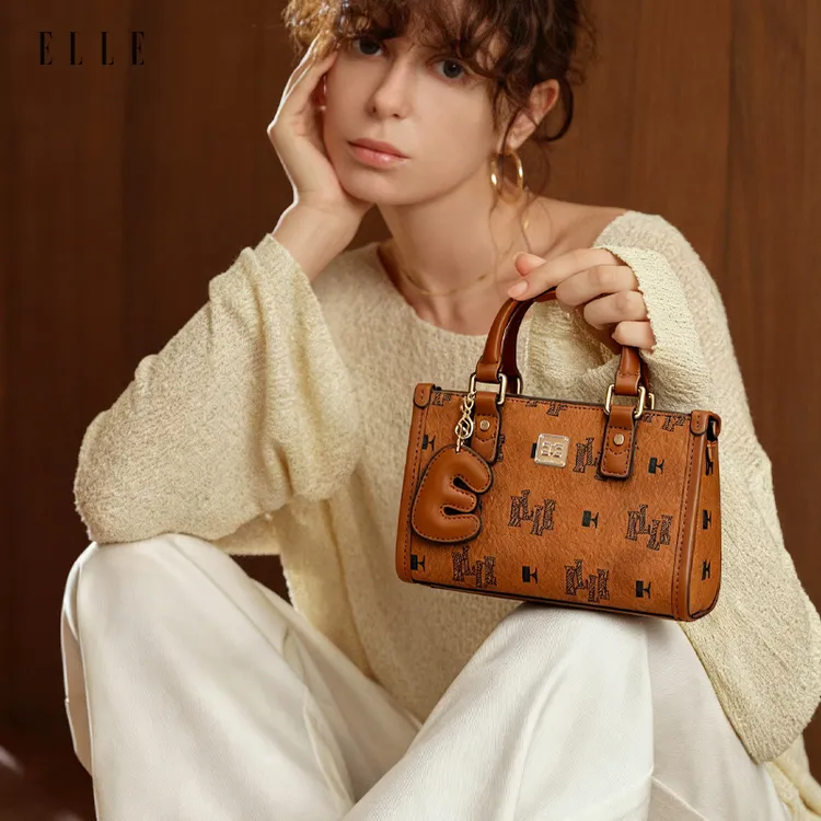 ELLE2026新款TONI琥珀流光经典色金棕色七夕礼物托特包斜挎手提包商品图