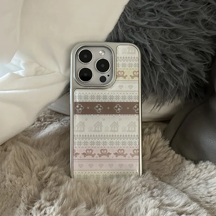 新款韩系费尔岛滴胶手机壳16适用苹果17pro小米15reno14华为p7080