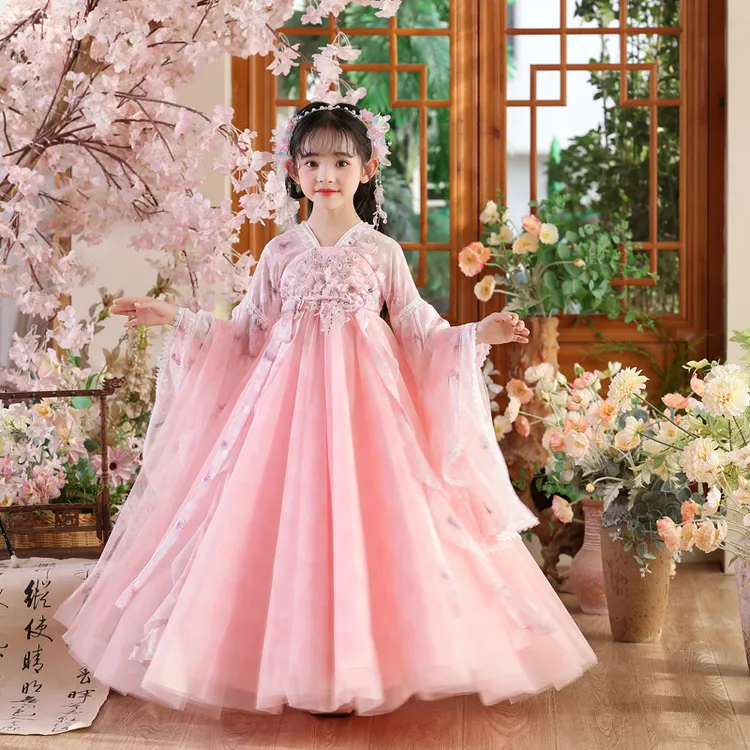 汉服女童2025新款春夏季儿童古风连衣裙超仙中国风公主裙国风古装