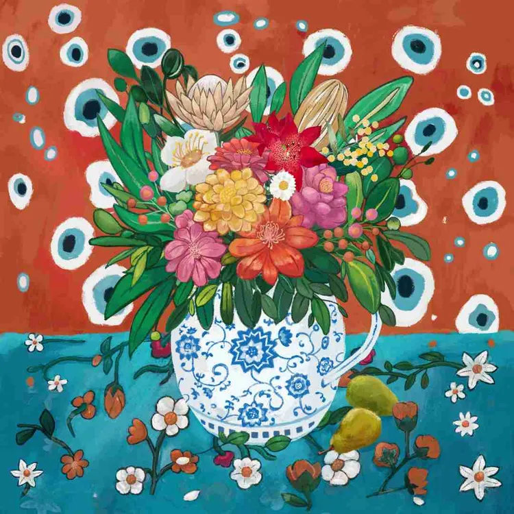 【丝绵中方巾】颜小祝原创法式复古桑蚕丝棉文艺轻奢送礼物百搭丝巾