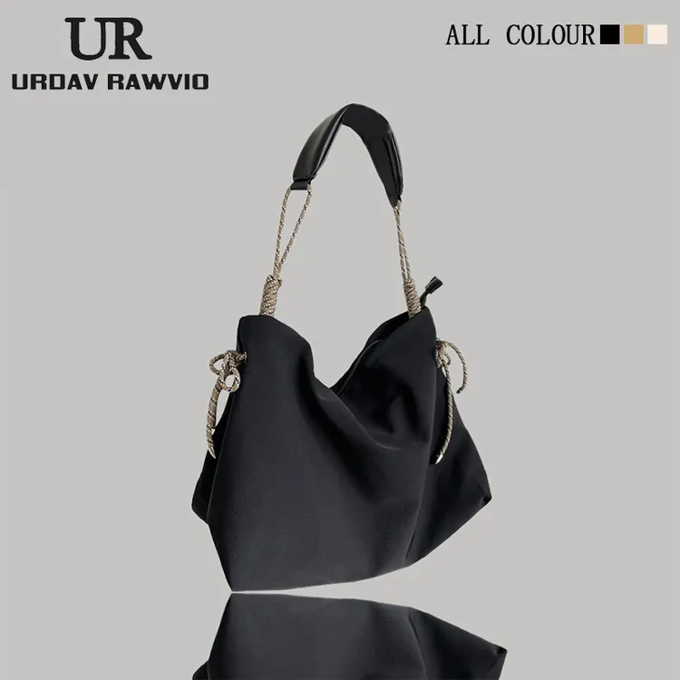 URDAV RAWVIO包包女2025新款休闲百搭通勤包大容量帆布单肩托特包