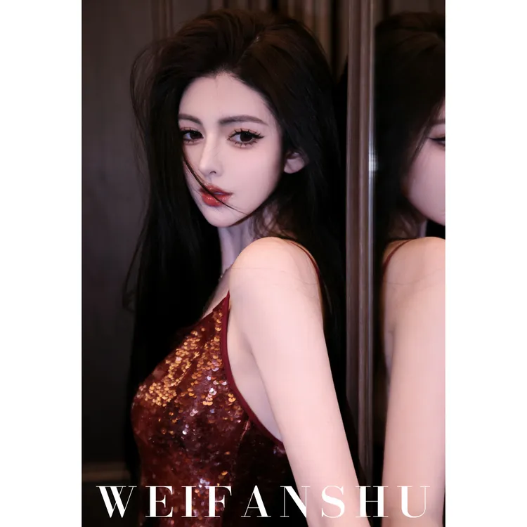 WEIFANSHU/魏凡舒【锦鲤开运】春夏新款气质优雅性感吊带礼服连衣裙