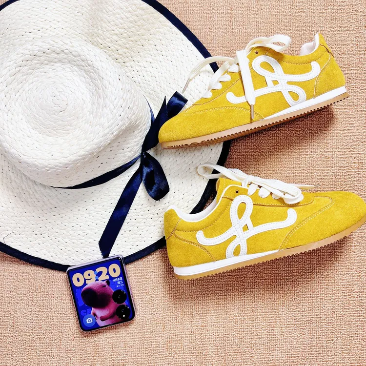 复古轻便德训鞋女2025春季新款百搭红色运动休闲鞋平底女鞋单鞋