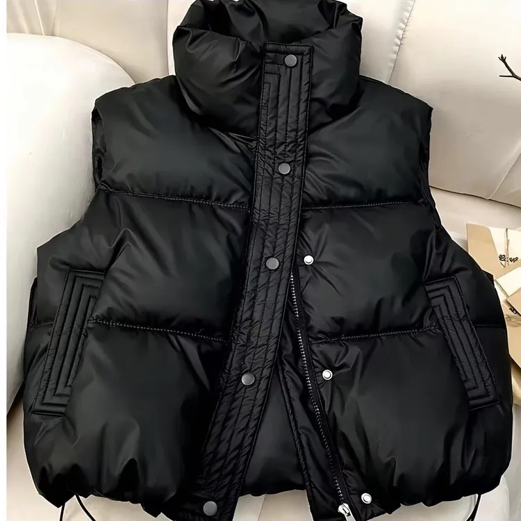 新款韩版免洗棉服马甲女外穿洋气冬款2024新款无袖坎肩外套小个子