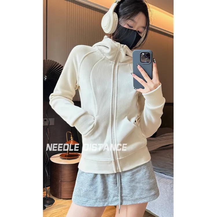 慵懒风秋冬爆款2025新款卫衣美式显瘦开衫运动健身瑜伽拉链女外套
