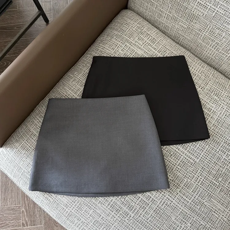 西装灰色半身裙女秋季新款 辣妹包臀黑色短裙高腰显瘦短款a字裙子