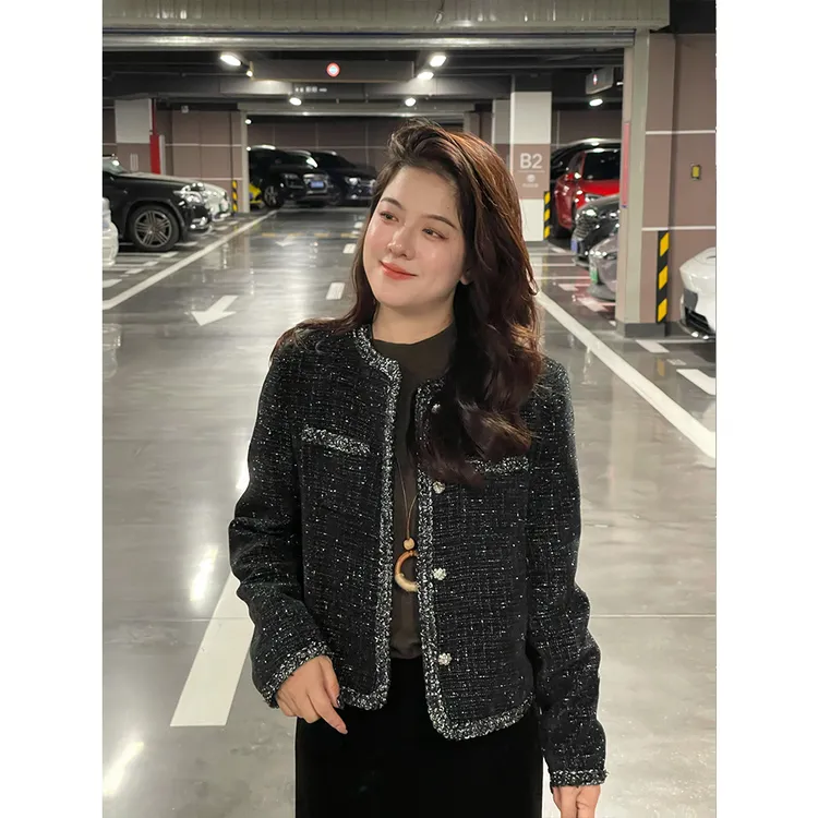 WenWen小个子韩版气质高定款小香风短款外套2025秋冬新款上衣4414