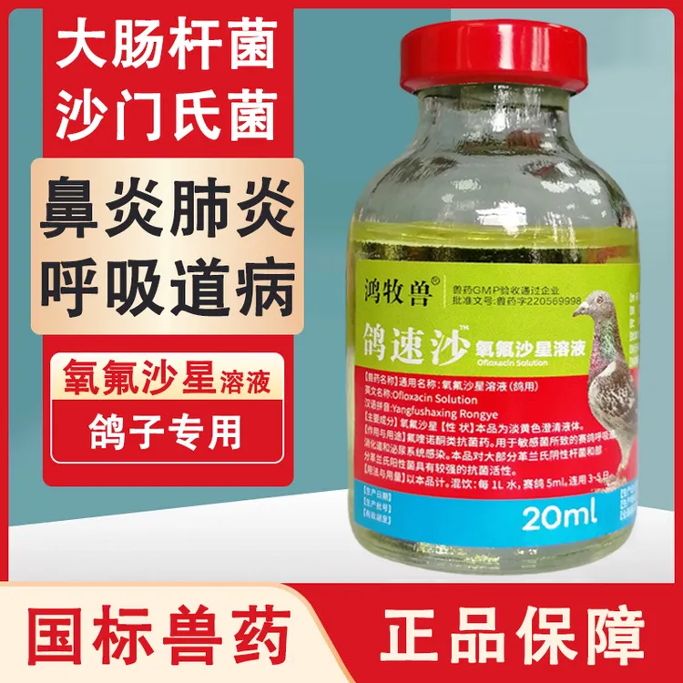 氧氟沙星兽药鸽药溶液鸡鸭鹅拉稀白痢支原体兽用大肠杆菌呼吸道药