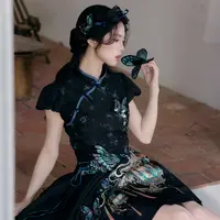 造镜集【灯下蝶】短马面裙织金仿妆花织锦缎打歌套装重工民族风