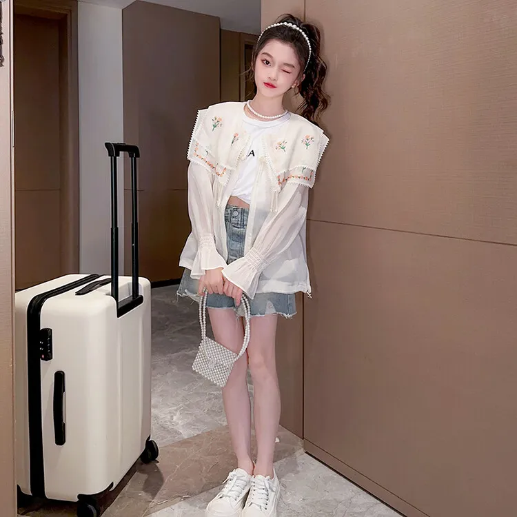 小香风娃娃领衣女款外套洋气薄款设计感重工刺绣大码服女